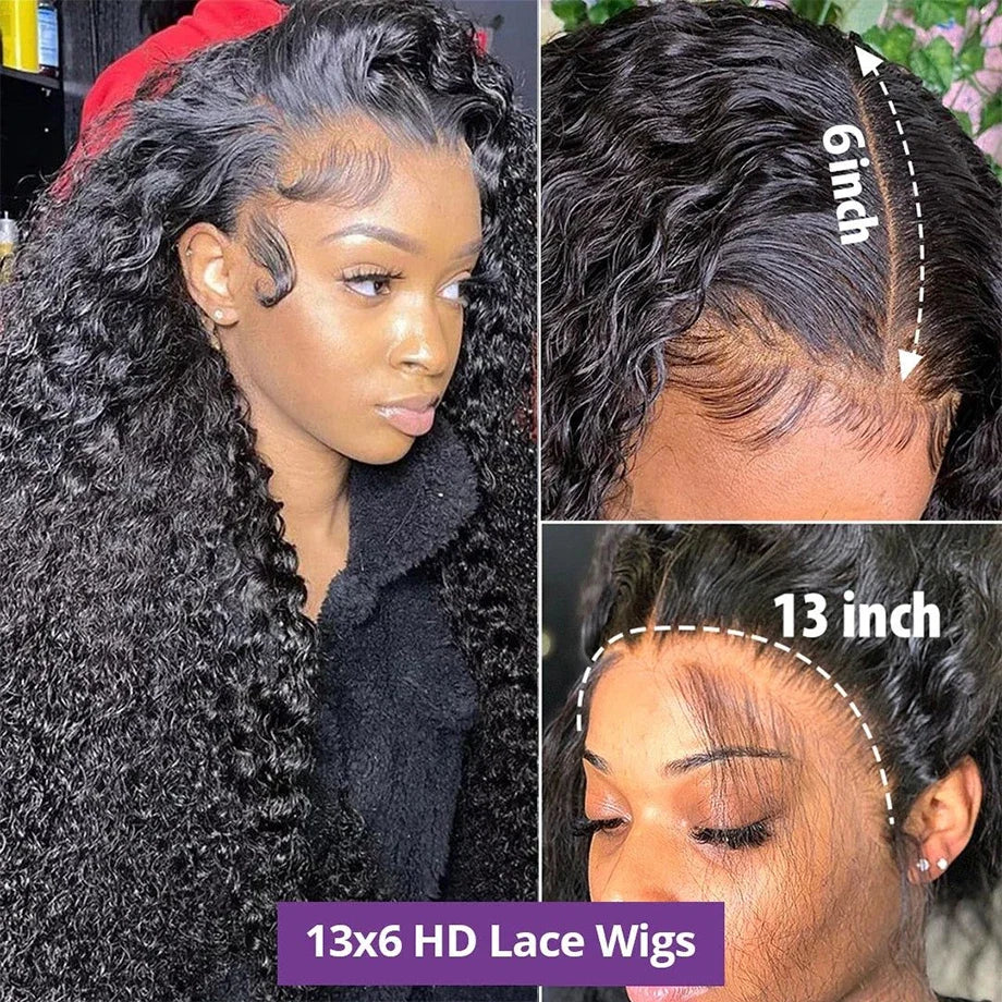 Curly Glueless Wigs Human Hair Ready To Wear 13x6 Deep Wave Hd Lace Front Human Hair Wig Transparent Curly Water Wave Lace Wigs