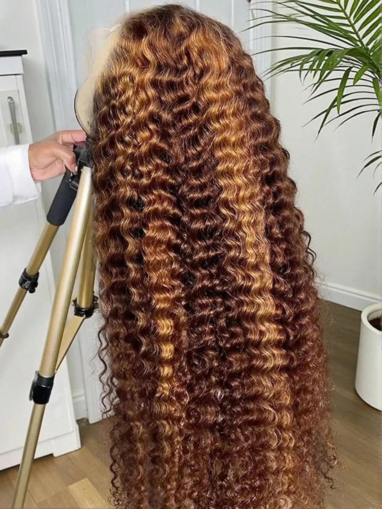 250% Highlight Deep Wave 13x6 Hd Lace Frontal Wig Human Hair Pre Plucked 30 40 Inch Brown Ombre Curly Water Wave human hair wigs