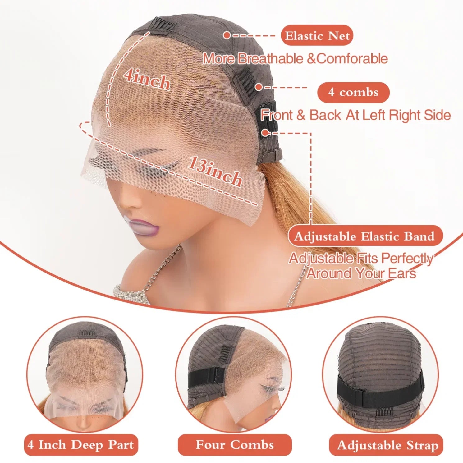 27# Body Wave 32 Inch Honey Blonde Color 13x6 HD Lace Front Wigs Human Hair 220% Density Raw Virgin Highlight Lace Frontal Wig