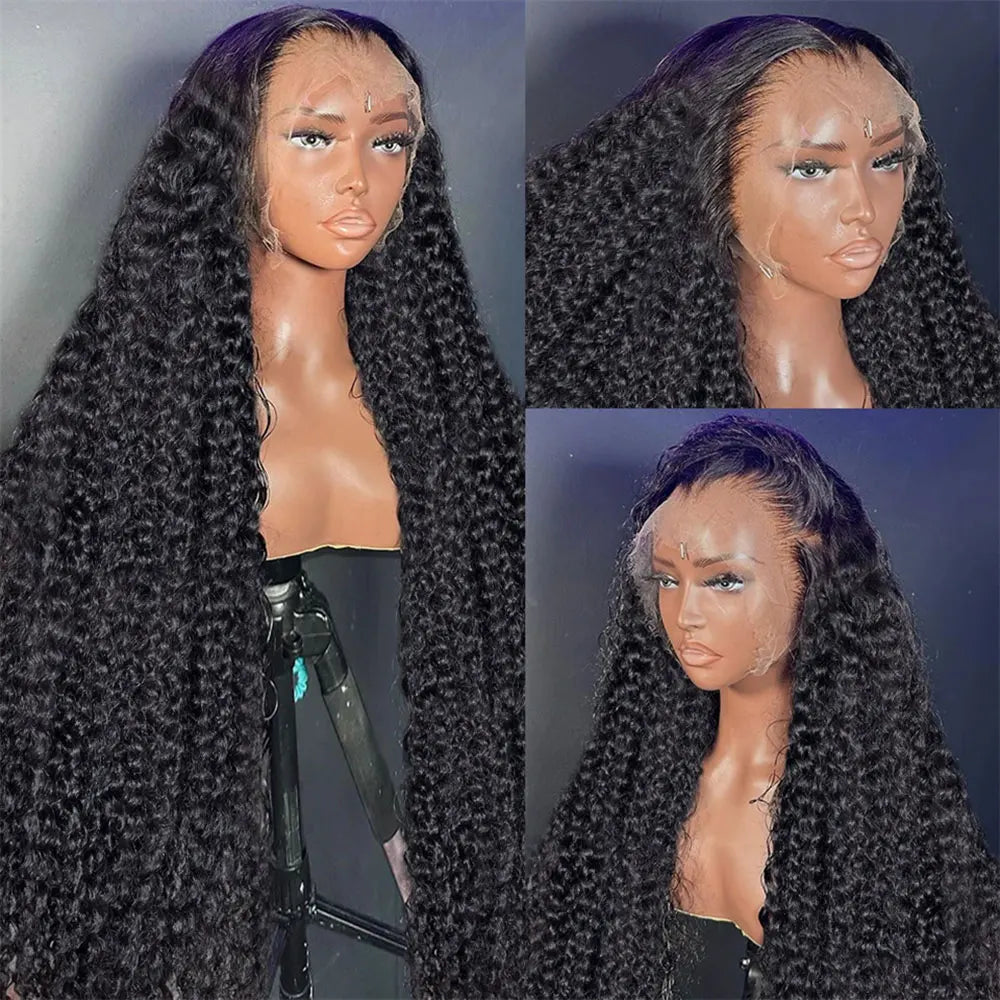 40 50 Inch Deep Wave Frontal Wig 13x4 13x6 360 HD Lace Frontal Wigs 300 Density Water Curly Human Hair Lace Front Wigs For Women