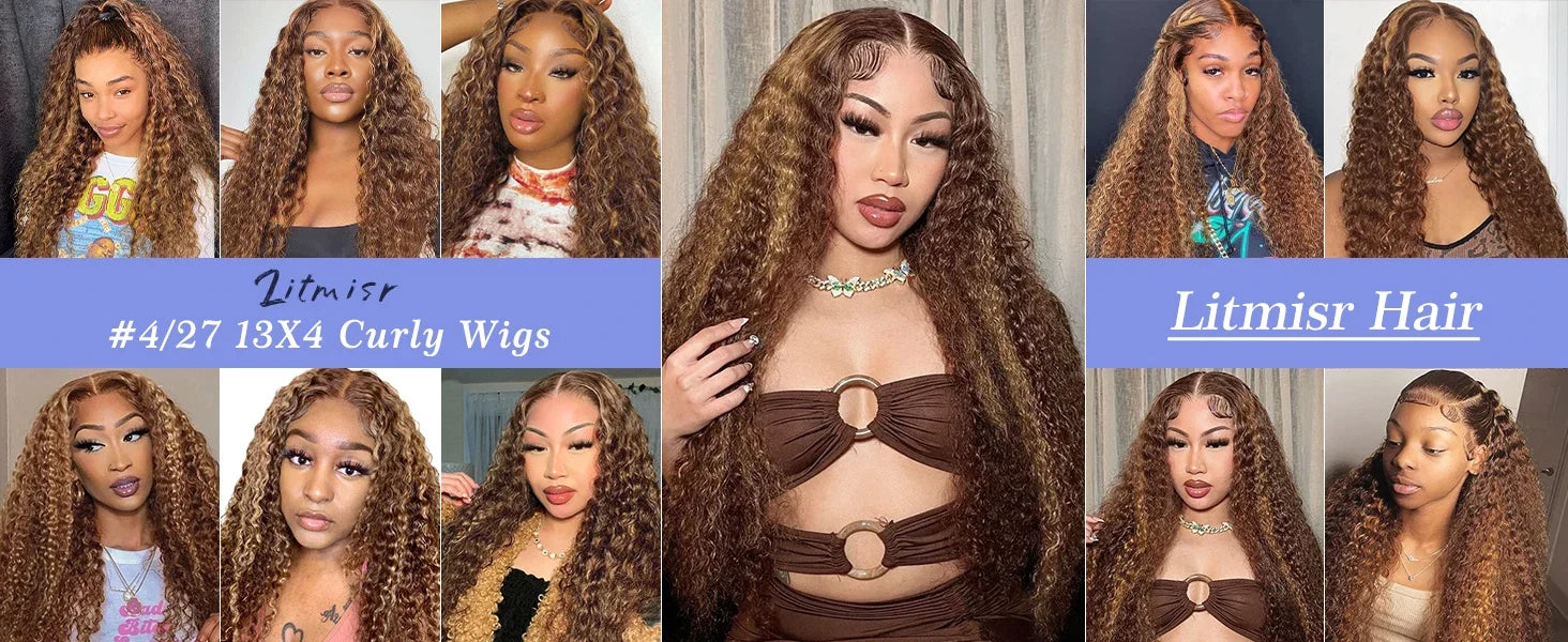 250% Highlight Deep Wave 13x6 Hd Lace Frontal Wig Human Hair Pre Plucked 30 40 Inch Brown Ombre Curly Water Wave human hair wigs