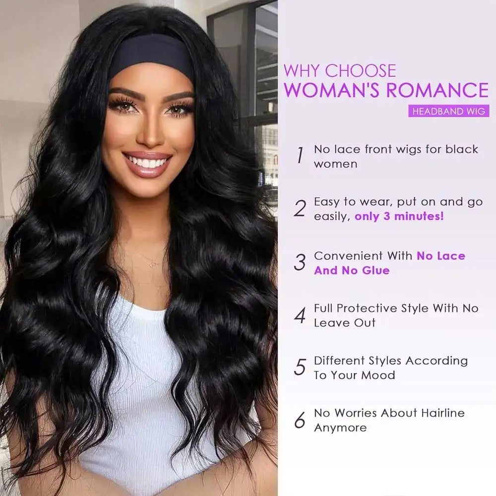 30 40 Inch Headband Wig Human Hair Body Wave Wig 200% Density Remy Human Hair Wigs For Black Women Brazilian Ready To Wear Wig