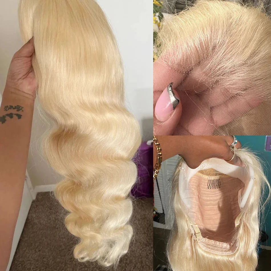 613 Body Wave Human Hair Wig 13x6 Hd Lace Frontal Wig Pre Plucked Brazilian 30 inch Blonde 613 Lace Front Wigs 13x4 Lace Wig