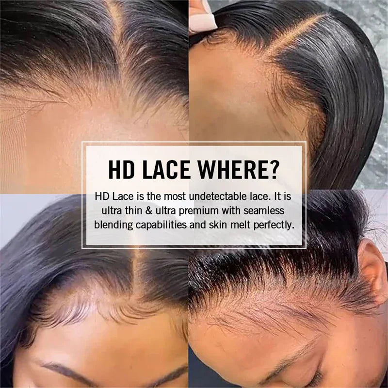 13x6 Body Wave Lace Front Wigs Human Hair Pre Plucked 200% Density HD Lace Frontal Wigs Human Hair For Women