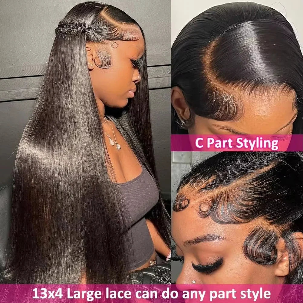 40 Inch Bone Straight Human Hair Wigs 13x4 13X6 HD Lace Front Wigs Human Hair 100% Brazilian Hair For Black Women 220 Density