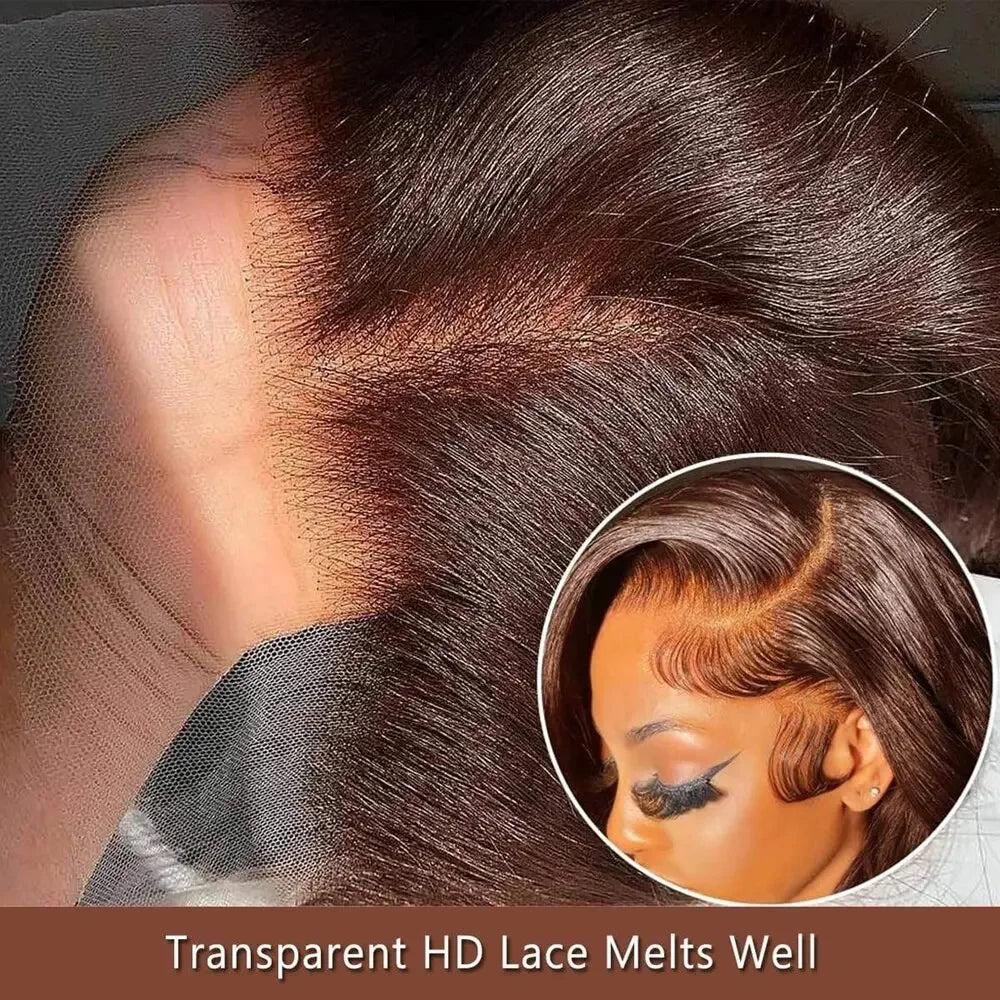 13x4 13x6 Hd Lace Frontal Wig Brazilian Human Hair Wigs Chocolate Brown Body Wave Lace Front Human Hair Wigs For Women