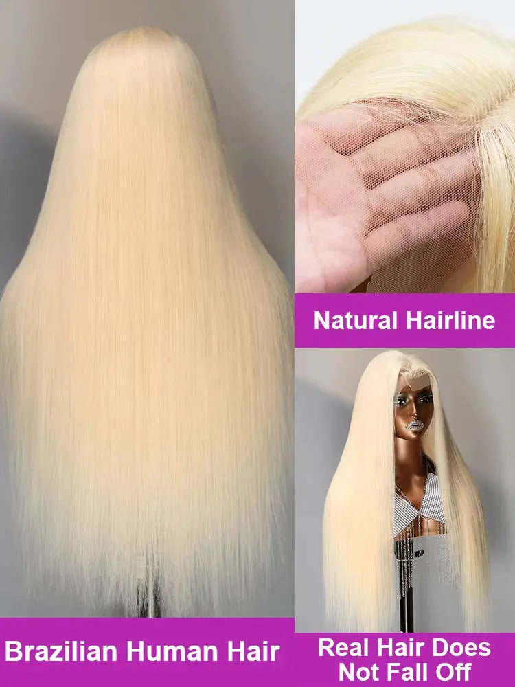 Blonde Wig Straight 613 Hd Lace Frontal Wig 13X6 13X4 Transparent Brazilian Straight Lace Front Wigs  30 34 Inch Human Hair