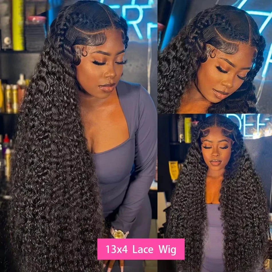 Curly Glueless Wigs Human Hair Ready To Wear 13x6 Deep Wave Hd Lace Front Human Hair Wig Transparent Curly Water Wave Lace Wigs