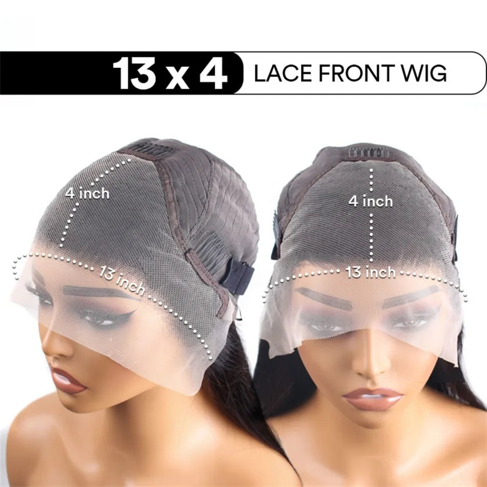 Chocolate Brown 13X6 Straight Human Hair Wigs 13X4 Hd Lace Frontal Wig 250 Density Colored Pre Plucked Brazilian Lace Front Wig