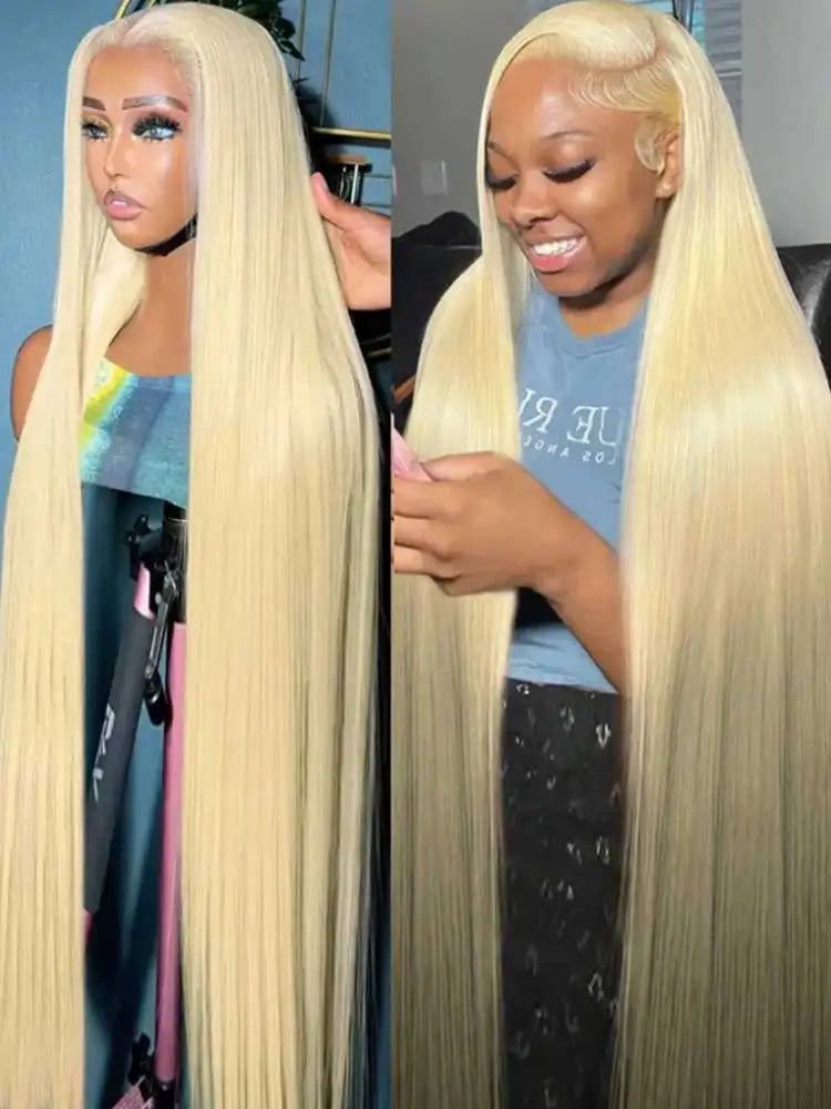 Blonde Wig Straight 613 Hd Lace Frontal Wig 13X6 13X4 Transparent Brazilian Straight Lace Front Wigs  30 34 Inch Human Hair