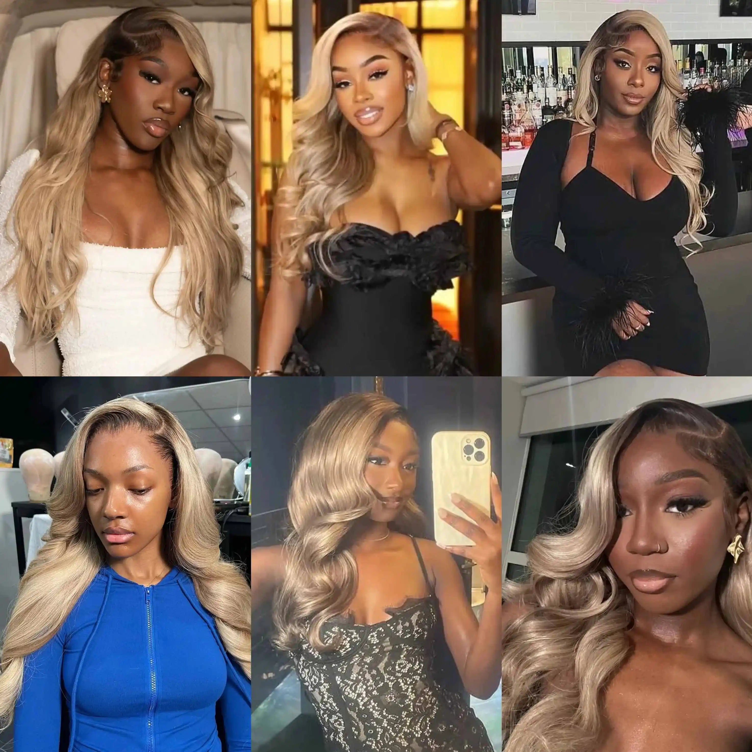 Ombre Blonde 13X4 Transparent Lace Front Human Hair Wig Brown Root Body Wave Ash Blonde 5X5 Closure Wig Pre Plucked