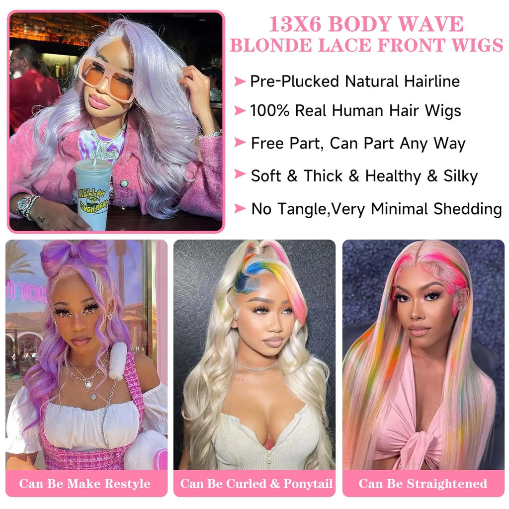 613 Body Wave Human Hair Wig 13x6 Hd Lace Frontal Wig Pre Plucked Brazilian 30 inch Blonde 613 Lace Front Wigs 13x4 Lace Wig