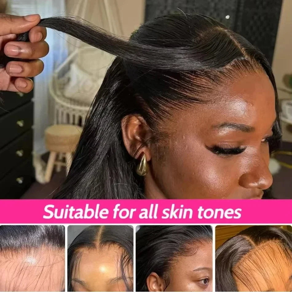 40 Inch Bone Straight Human Hair Wigs 13x4 13X6 HD Lace Front Wigs Human Hair 100% Brazilian Hair For Black Women 220 Density