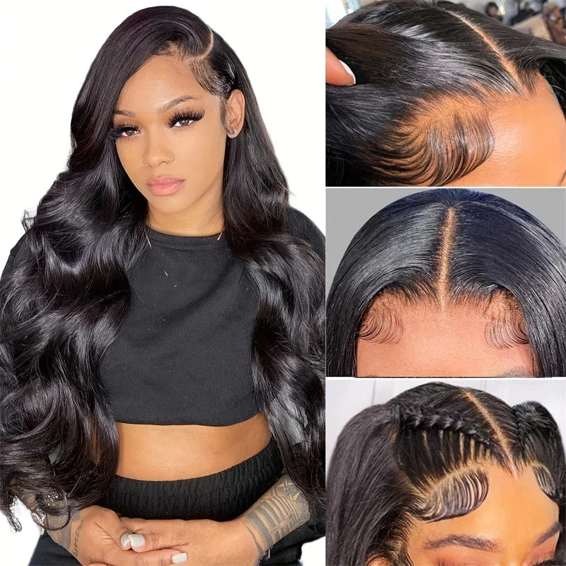 13x6 Body Wave Lace Front Wigs Human Hair Pre Plucked 200% Density HD Lace Frontal Wigs Human Hair For Women