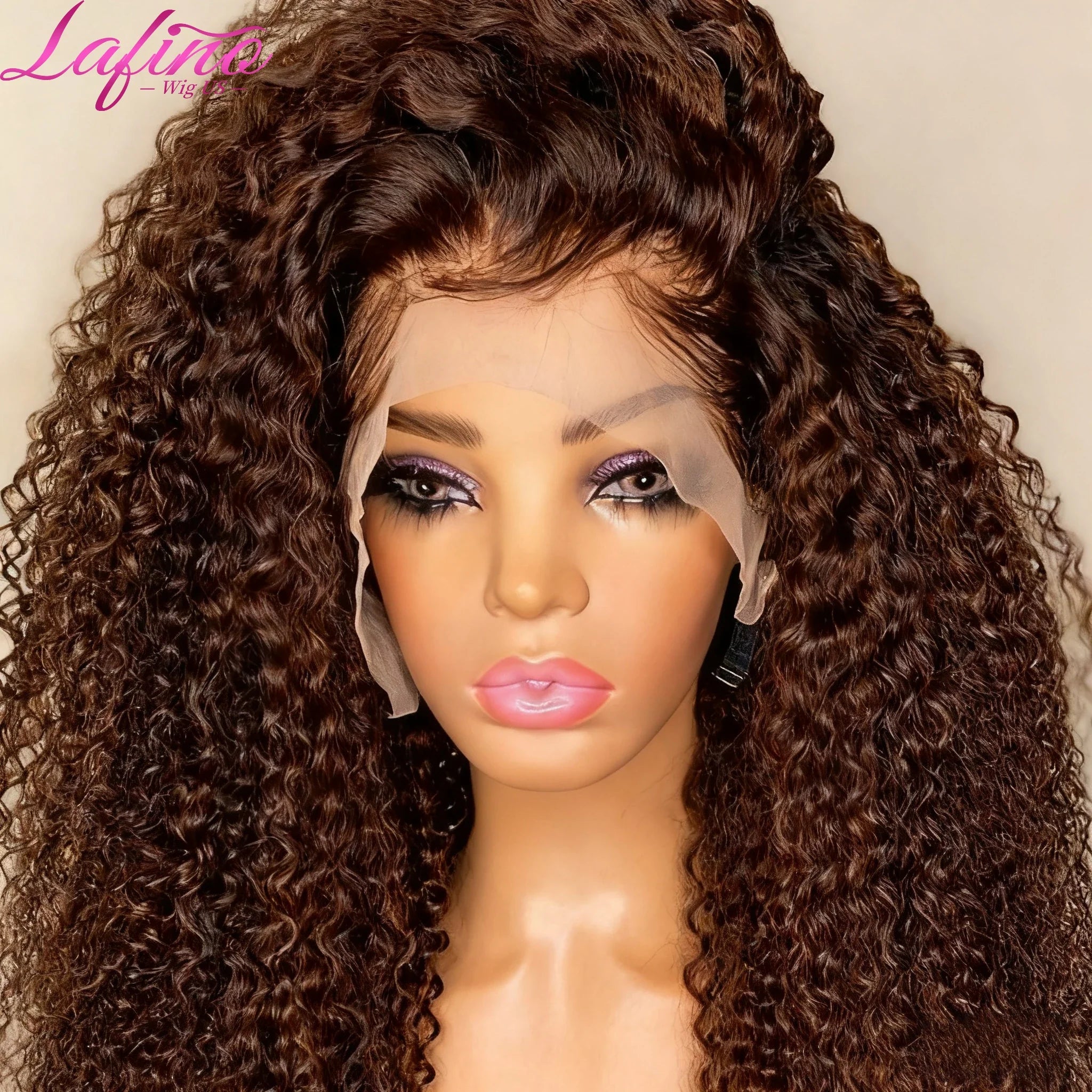 Chocolate Brown Curly Wave 13x6 Hd Lace Human Hair Wig 30 38 Inch Water Wave Human Hair Wig 13x4 Frontal Wig Hd Lace #4 Colour