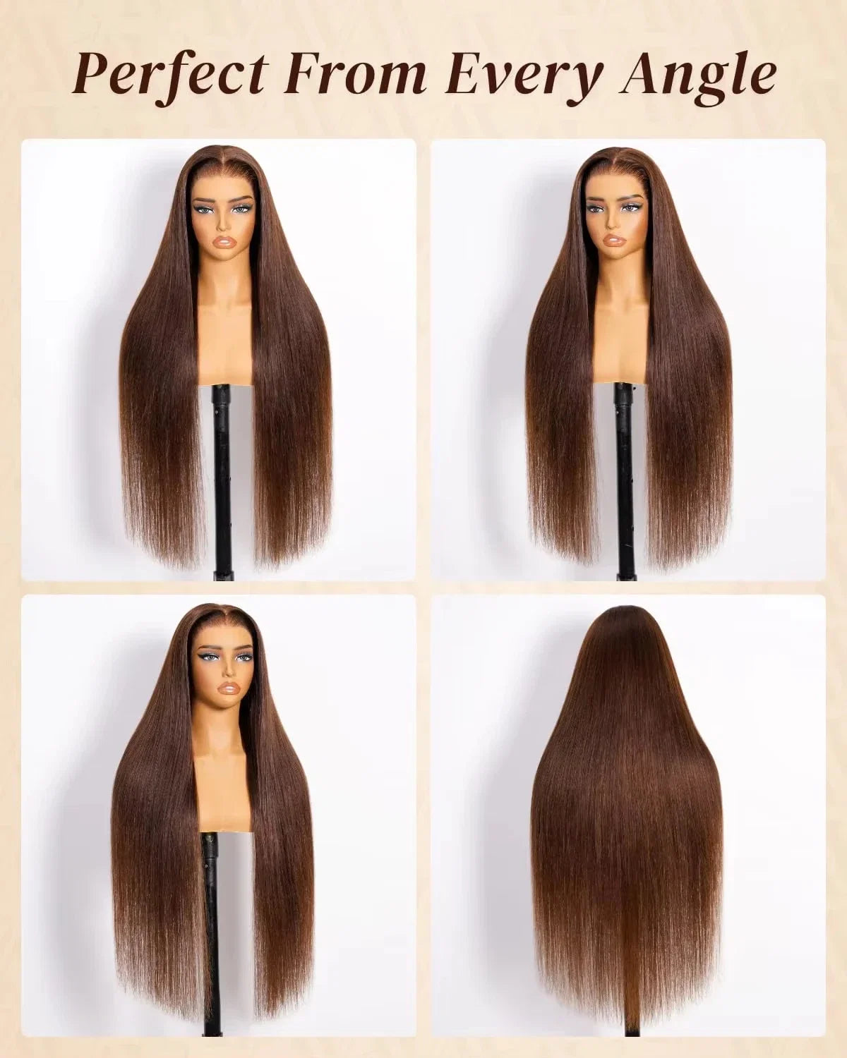 13x6 Straight Chocolate Brown Hd Lace Front Wig Human Hair Chocolate Brown 220 Density Human Hair Frontal Lace Wigs For Women
