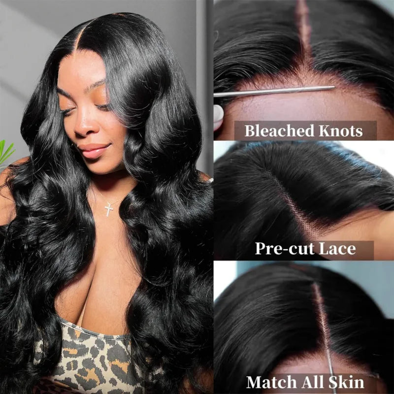 13x6 Body Wave Lace Front Wigs Human Hair Pre Plucked 200% Density HD Lace Frontal Wigs Human Hair For Women
