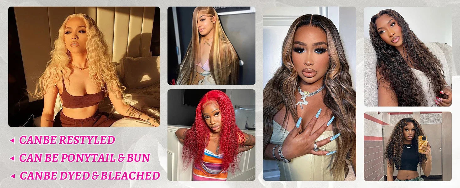 32 36 Inch Highlight Wig Human Hair Deep Wave 13X6 Hd Lace Frontal Wig 13X5 4/27 Ombre Brown Blonde Lace Front Wigs For Women
