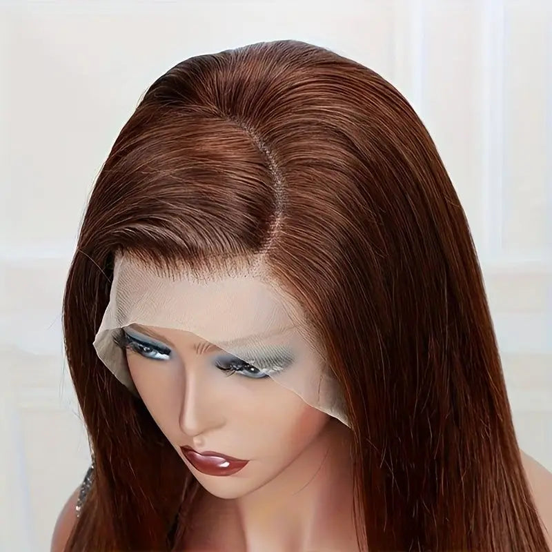 #4 Chocolate Brown Straight Human Hair Wig 13x6 Hd Lace Human Hair Wig 13x4 Lace Front Wig 200% Density Brazilian Hair For Women