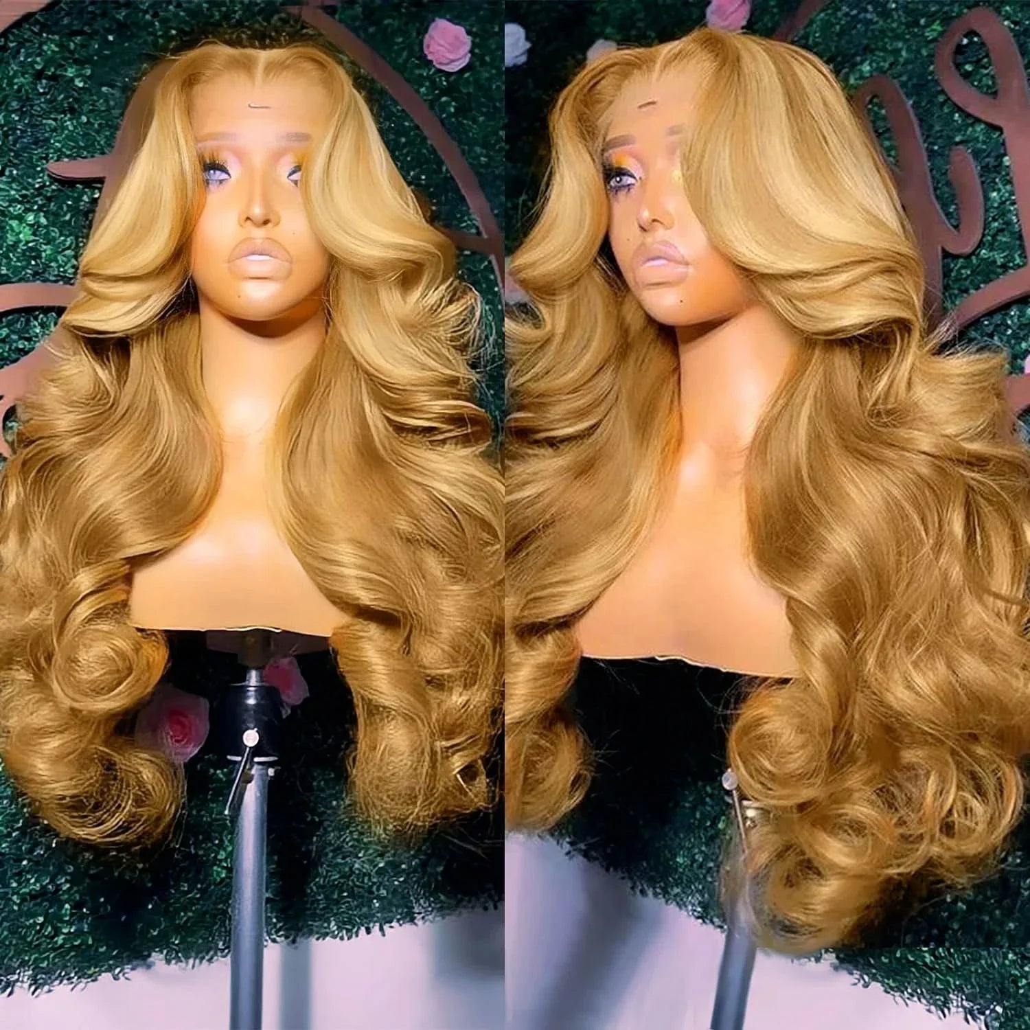 27# Body Wave 32 Inch Honey Blonde Color 13x6 HD Lace Front Wigs Human Hair 220% Density Raw Virgin Highlight Lace Frontal Wig