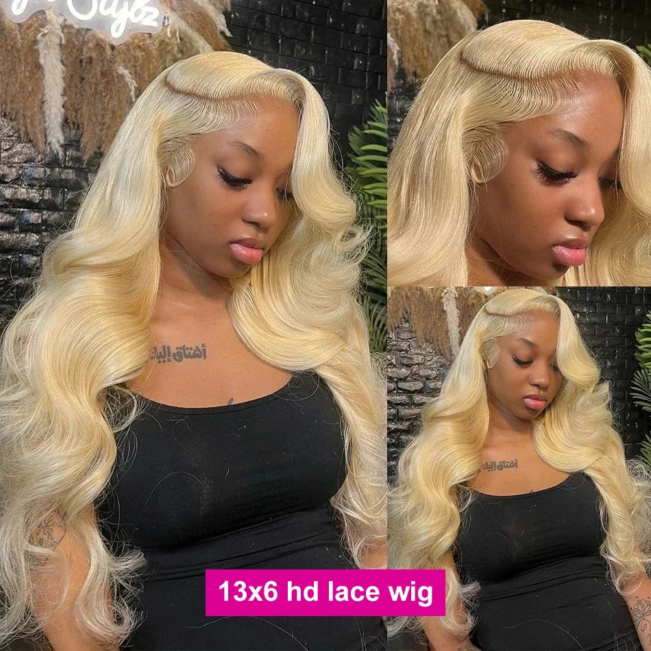 613 Body Wave Human Hair Wig 13x6 Hd Lace Frontal Wig Pre Plucked Brazilian 30 inch Blonde 613 Lace Front Wigs 13x4 Lace Wig