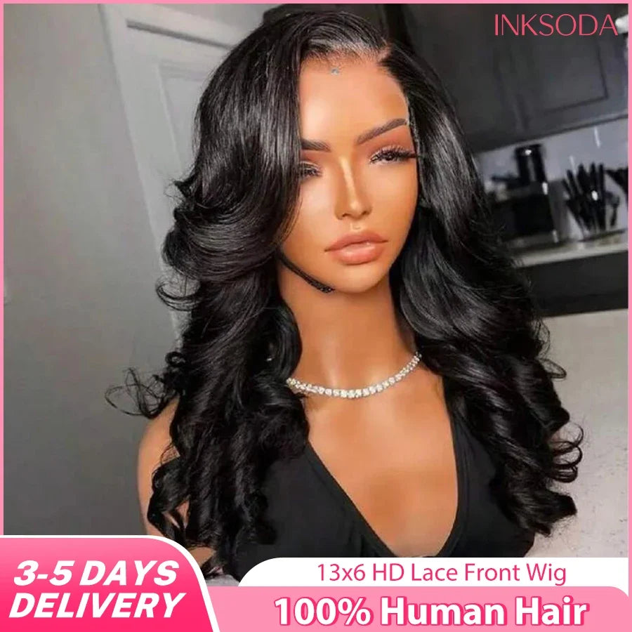 Body Wave Lace Front Wigs Human Hair 220 Density Transparent Lace Frontal Wigs For Women 13x6 13x4 Human Hair Wigs