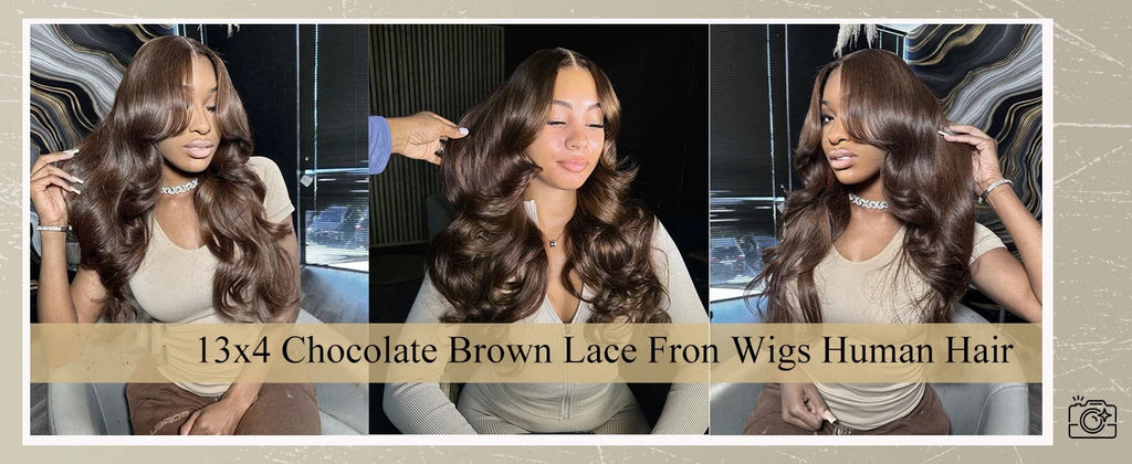 13x4 Chocolate Brown Body Wave Lace Front Wig 30 36 Inch 100% Brazilian Human Hair Wigs Lace Front Wig 13x6 Brown Wig For Women