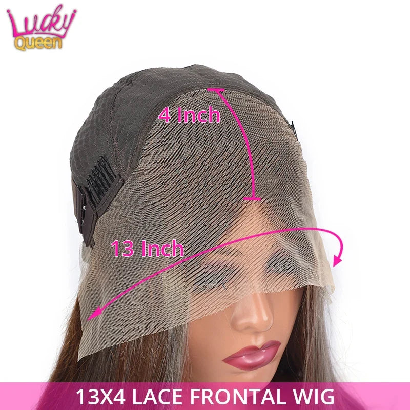 Ombre Blonde 13X4 Transparent Lace Front Human Hair Wig Brown Root Body Wave Ash Blonde 5X5 Closure Wig Pre Plucked