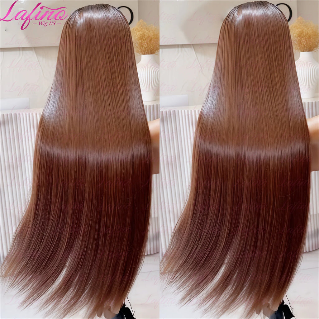 #4 Chocolate Brown Straight Human Hair Wig 13x6 Hd Lace Human Hair Wig 13x4 Lace Front Wig 200% Density Brazilian Hair For Women