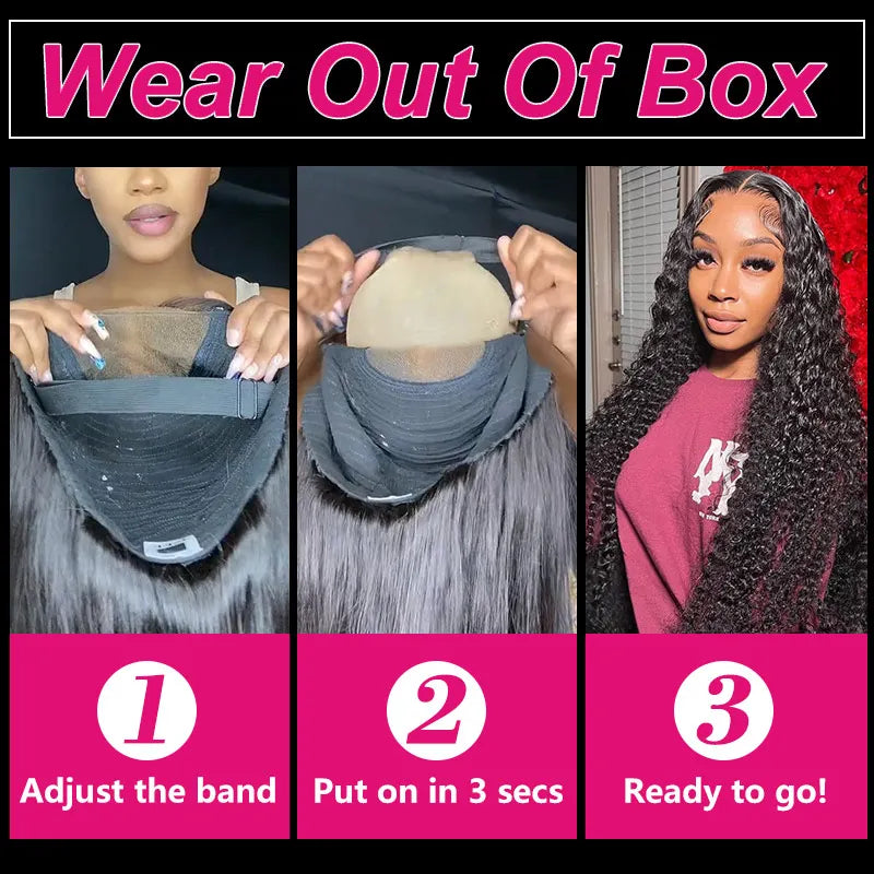 Curly Glueless Wigs Human Hair Ready To Wear 13x6 Deep Wave Hd Lace Front Human Hair Wig Transparent Curly Water Wave Lace Wigs