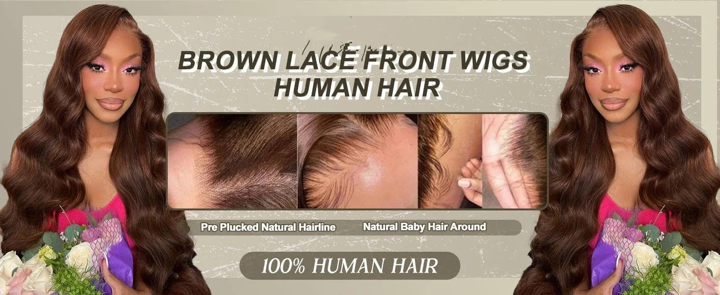 13x4 Chocolate Brown Body Wave Lace Front Wig 30 36 Inch 100% Brazilian Human Hair Wigs Lace Front Wig 13x6 Brown Wig For Women