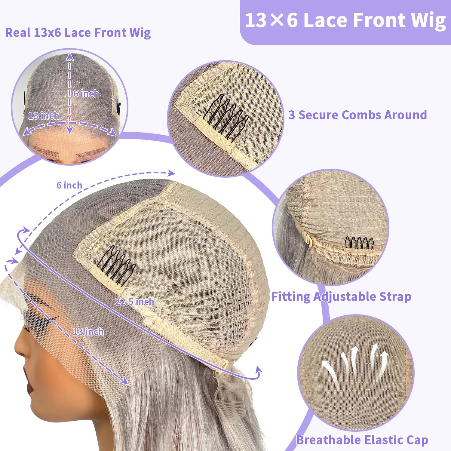 Cream Blonde Straight 100% Real Human Hair Wig Ash Blonde 200% Density Salon Hair Coloring Wig 13x6 Lace Front Wig For Women