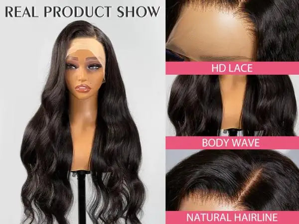 Body Wave Lace Front Wigs Human Hair 220 Density Transparent Lace Frontal Wigs For Women 13x6 13x4 Human Hair Wigs