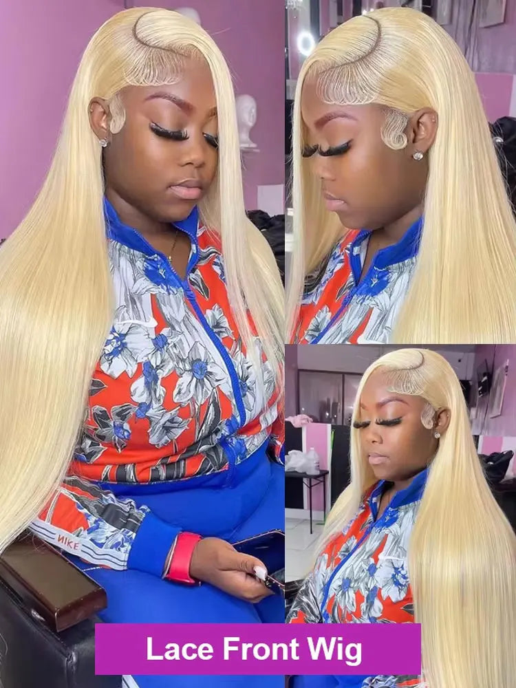 Blonde Wig Straight 613 Hd Lace Frontal Wig 13X6 13X4 Transparent Brazilian Straight Lace Front Wigs  30 34 Inch Human Hair
