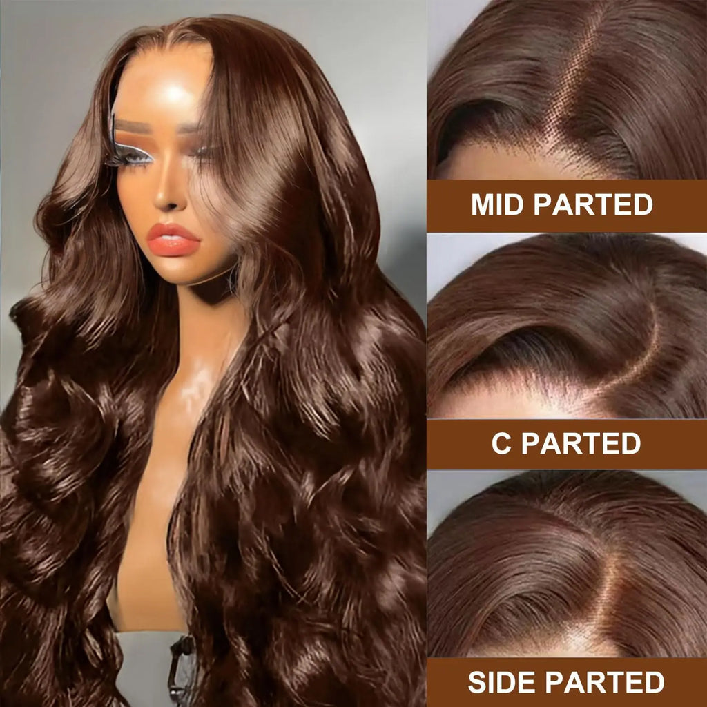 13x4 Chocolate Brown Body Wave Lace Front Wig 30 36 Inch 100% Brazilian Human Hair Wigs Lace Front Wig 13x6 Brown Wig For Women
