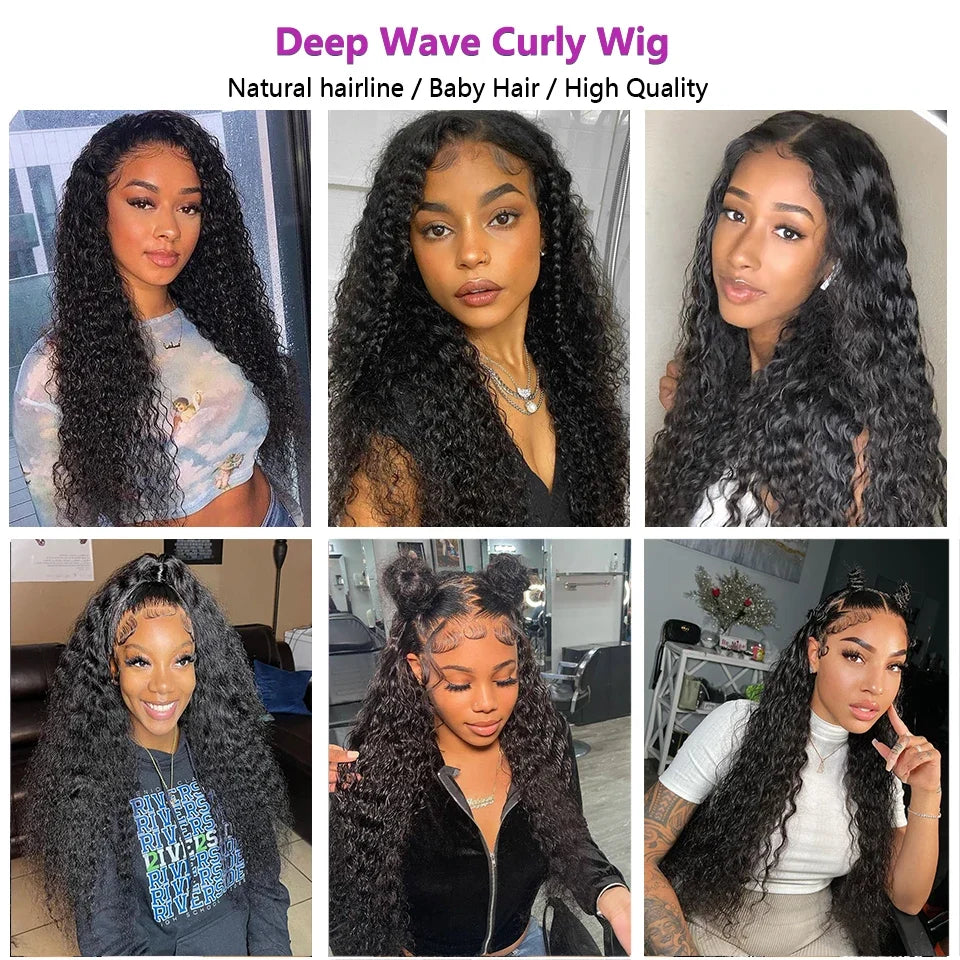 Curly Glueless Wigs Human Hair Ready To Wear 13x6 Deep Wave Hd Lace Front Human Hair Wig Transparent Curly Water Wave Lace Wigs