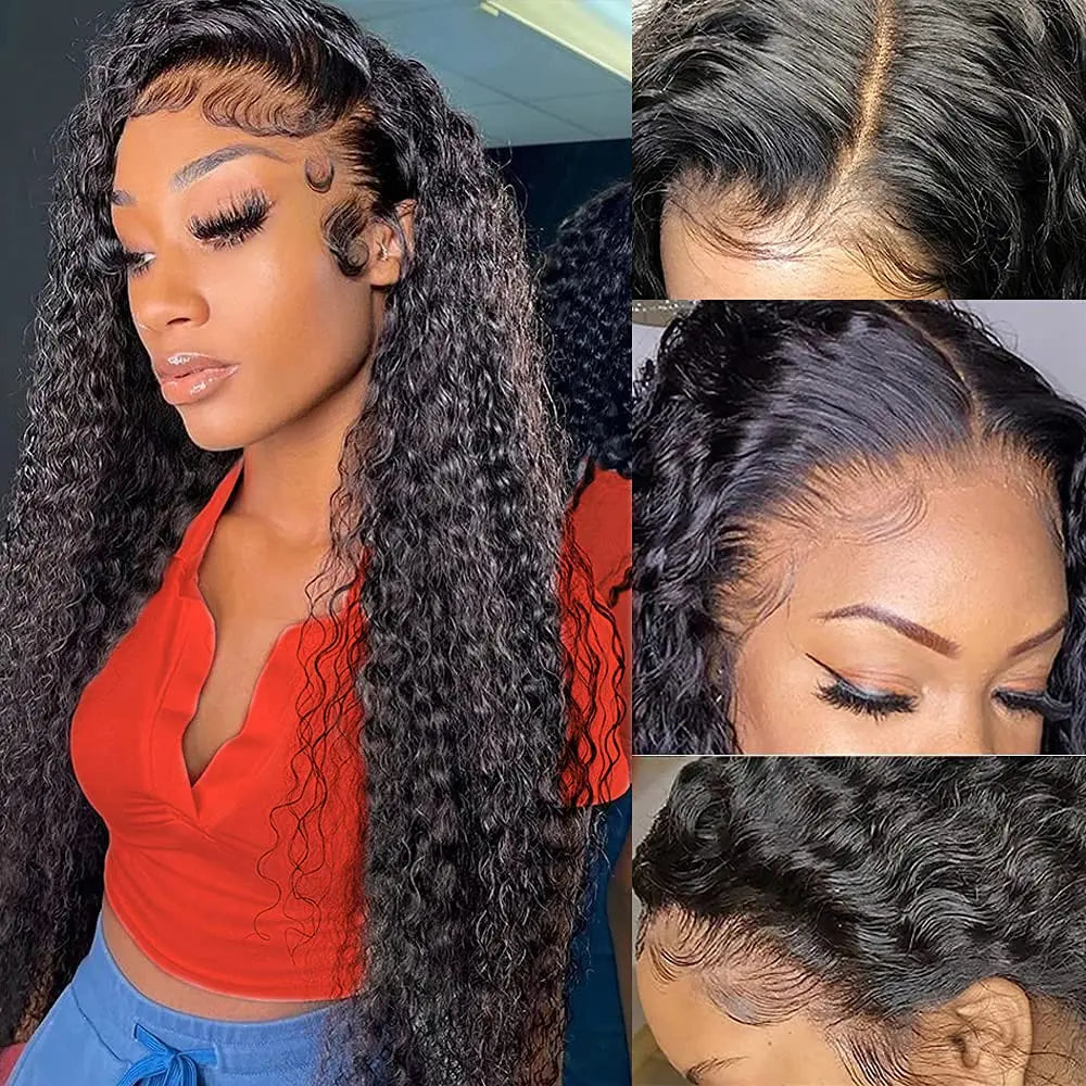 Curly Glueless Wigs Human Hair Ready To Wear 13x6 Deep Wave Hd Lace Front Human Hair Wig Transparent Curly Water Wave Lace Wigs