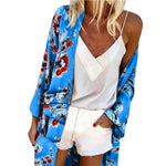 2019 Long Kimono Mujer Women's Blouse Fashion Boho Print Sunscreen Sheer Loose Summer Cardigan Beachwear Cover Up blusas mujer