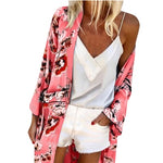 2019 Long Kimono Mujer Women's Blouse Fashion Boho Print Sunscreen Sheer Loose Summer Cardigan Beachwear Cover Up blusas mujer