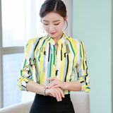 Women's blouse office chiffon blouse shirt casual tops plus size blusas mujer de moda 2019 White 5XL blouses