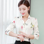 Women's blouse office chiffon blouse shirt casual tops plus size blusas mujer de moda 2019 White 5XL blouses