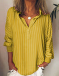 Autumn Large Size Women's Casual Striped V Neck Blouse Loose Baggy Tops Tunic  Plus Size Stripe Blouses Tops Costume