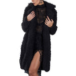 Manteau Femme Women's Fuzzy Fleece Open Front Long Cardigan Coat Faux Fur Warm 2019 Winter Outwear Jackets