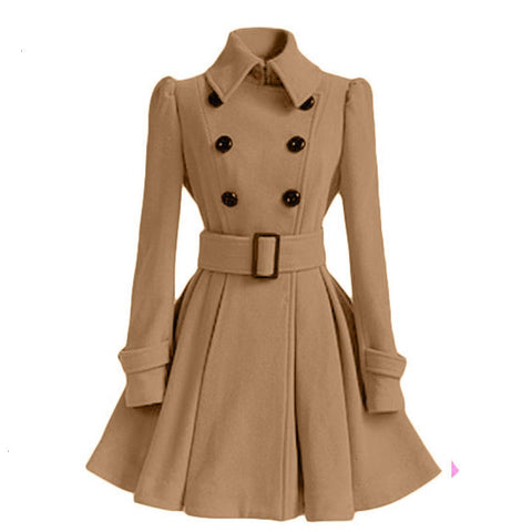 Casaco Feminino  New belt Reindeer Winter wool Jas Women Rok type Fashion A line Wool Women's coat Manteau Femme Hiver