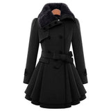 Manteau Femme Hiver fur crust Long winter wool Jas Women Fat tobacco Women's wool Jas Abrigos Mujer Invierno  Z338